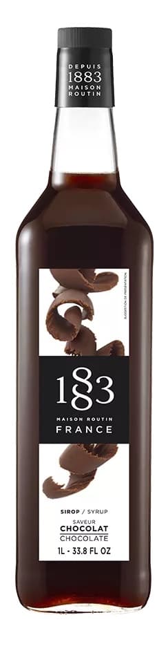 1883 Maison Routin Chocolate Syrup, 1L Bottle (Case of 6) - French Barista Syrup, ~33 Drinks