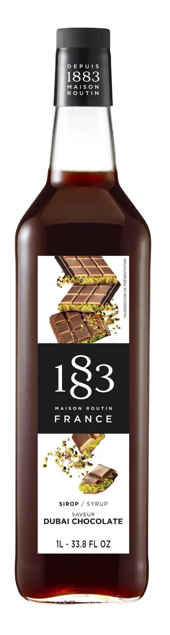1883 Maison Routin Dubai Chocolate Syrup Six 1 Liter Bottles