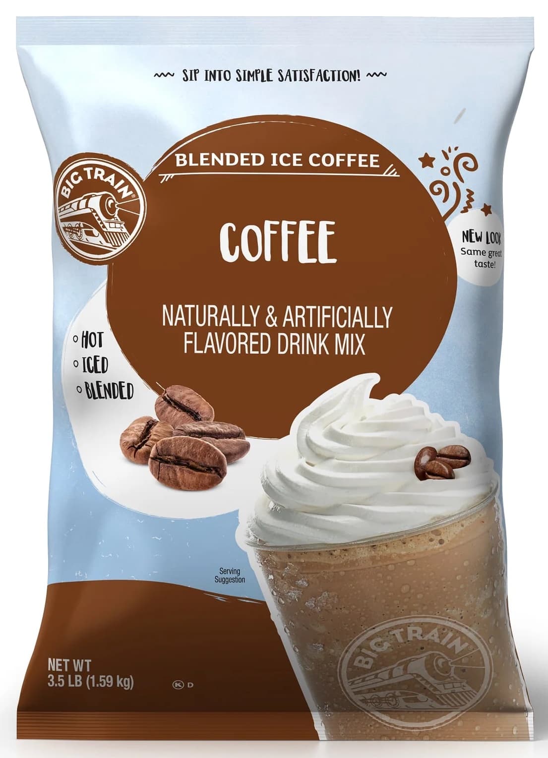 Big Train Original Blended Ice Coffee Mix, 3.5 lb Bag (Case of 5) - Neutral Frappe Base