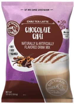 Big Train Chocolate Chai Tea Latte Mix, 3.5 lb Bag (Case of 4) - Hot, Iced or Blended