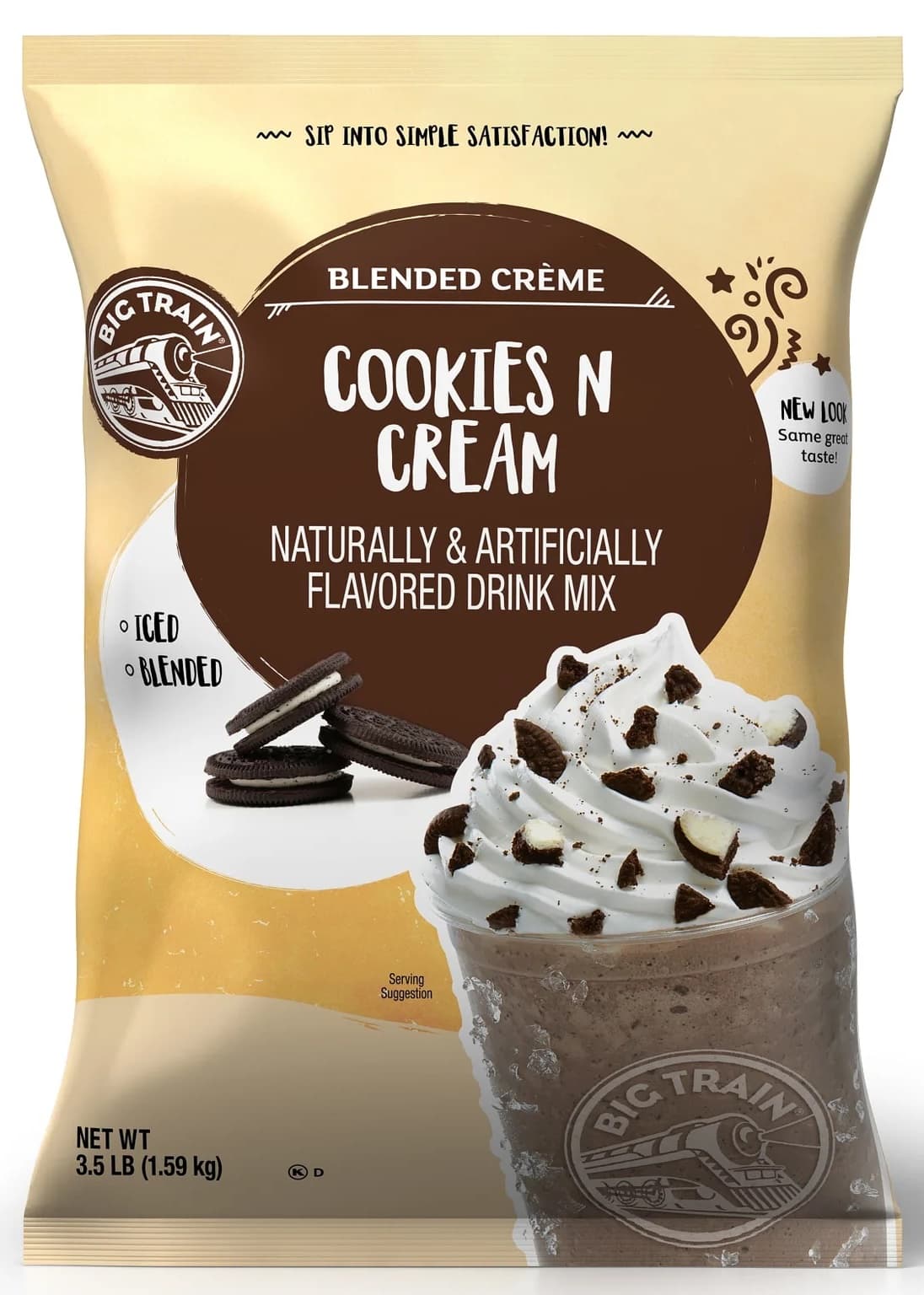 Big Train Cookies 'N Cream Blended Crème Frappé Five 3.5 lb. Bags