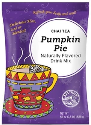 Big Train Pumpkin Pie Chai Tea Latte Mix, 3.5 lb Bag (Case of 4) - Hot, Iced or Blended