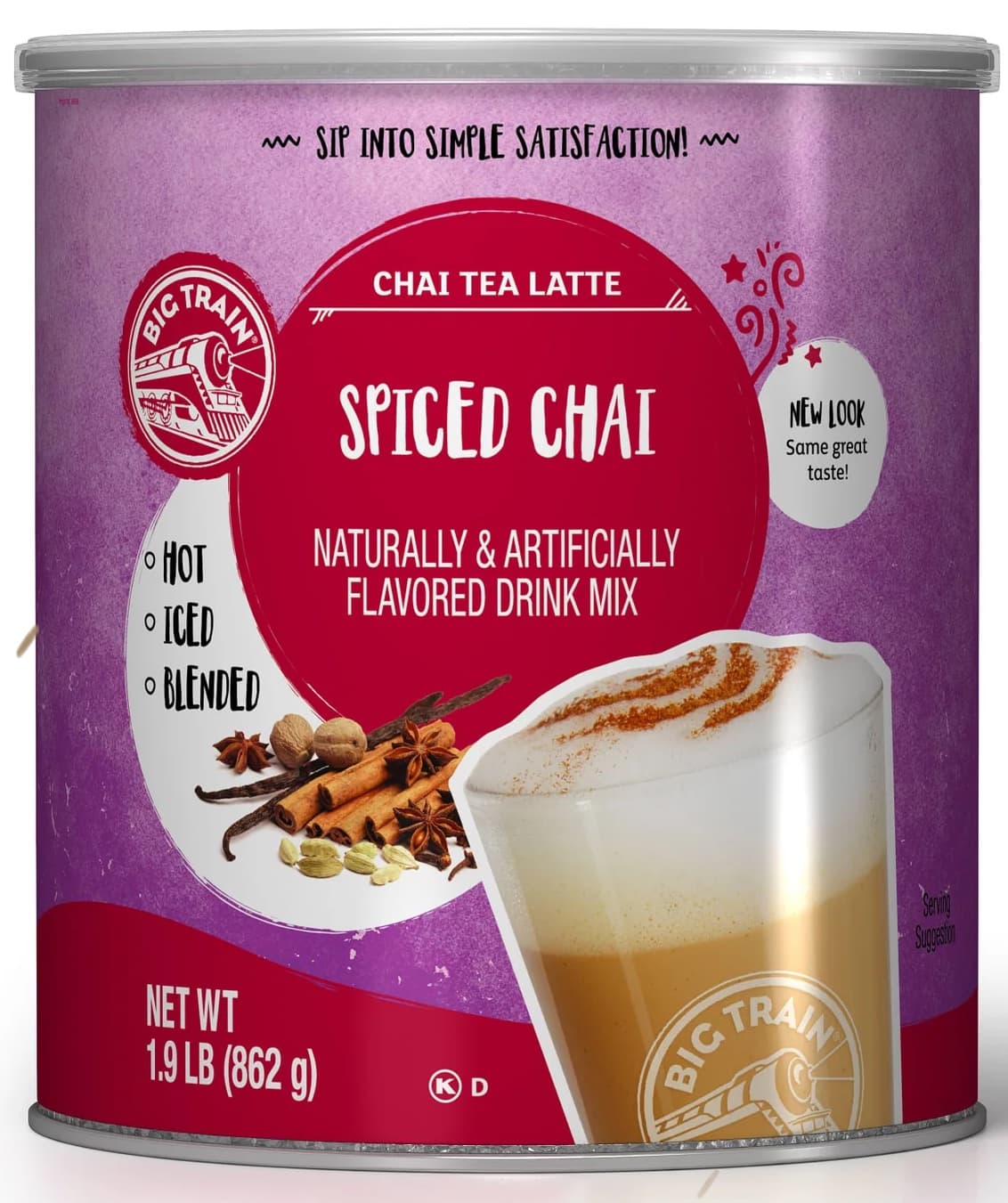 Big Train Spiced Chai Tea Latte Mix Six 1.9 Lb. Cans