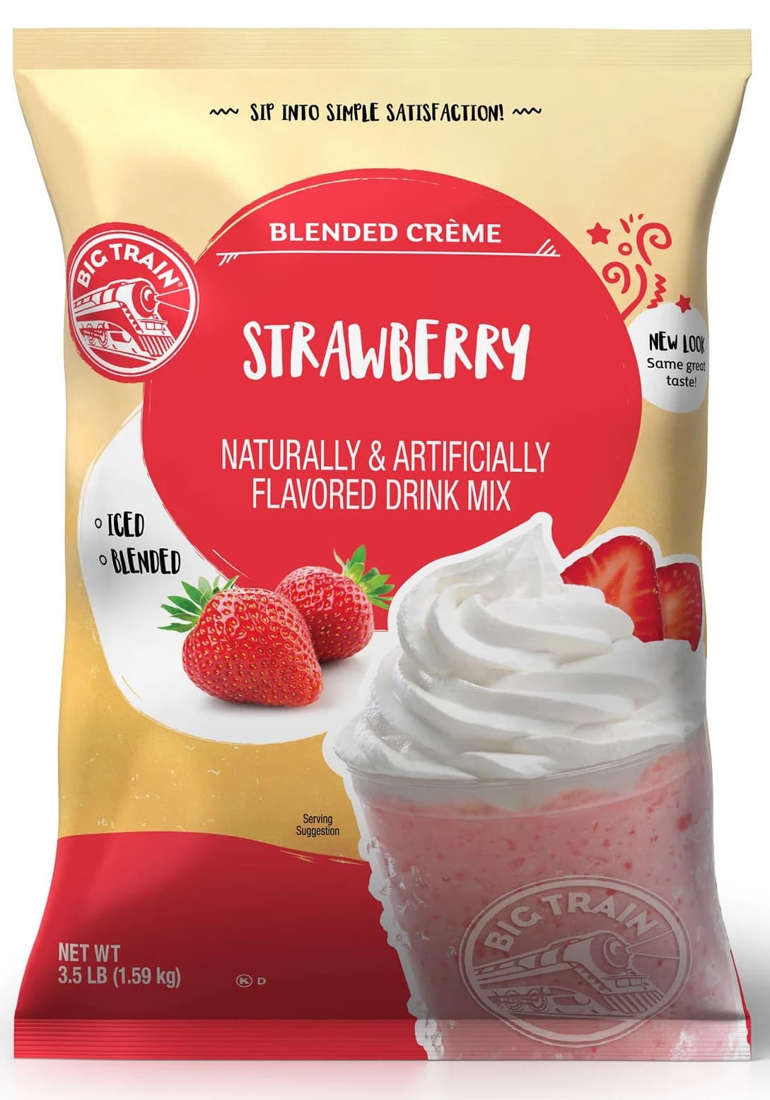 Strawberry Blended Creme Beverage Mix Five 3.5 Lb. Bags