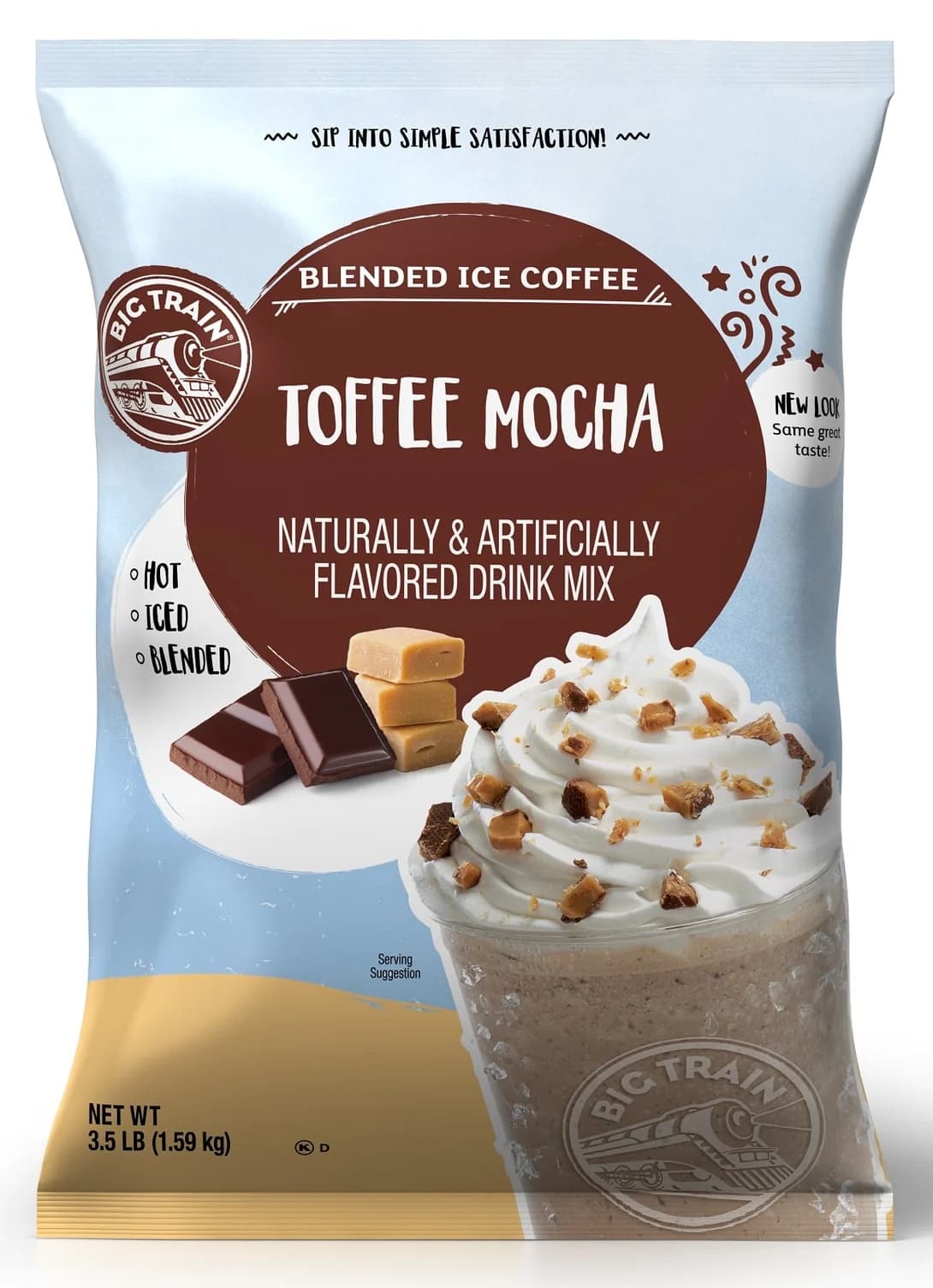 Big Train Toffee Mocha Blended Ice Coffee Five 3.5 lb. Bags