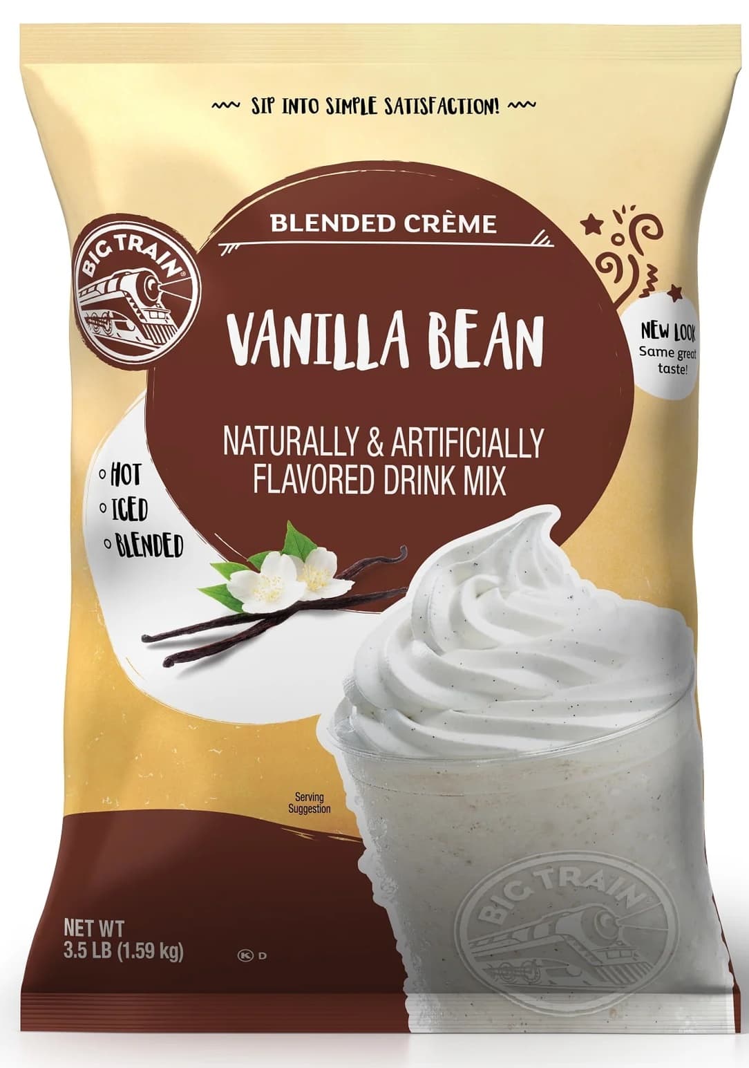 Big Train Vanilla Bean Blended Creme Beverage Mix Five 3.5 lb. Bags