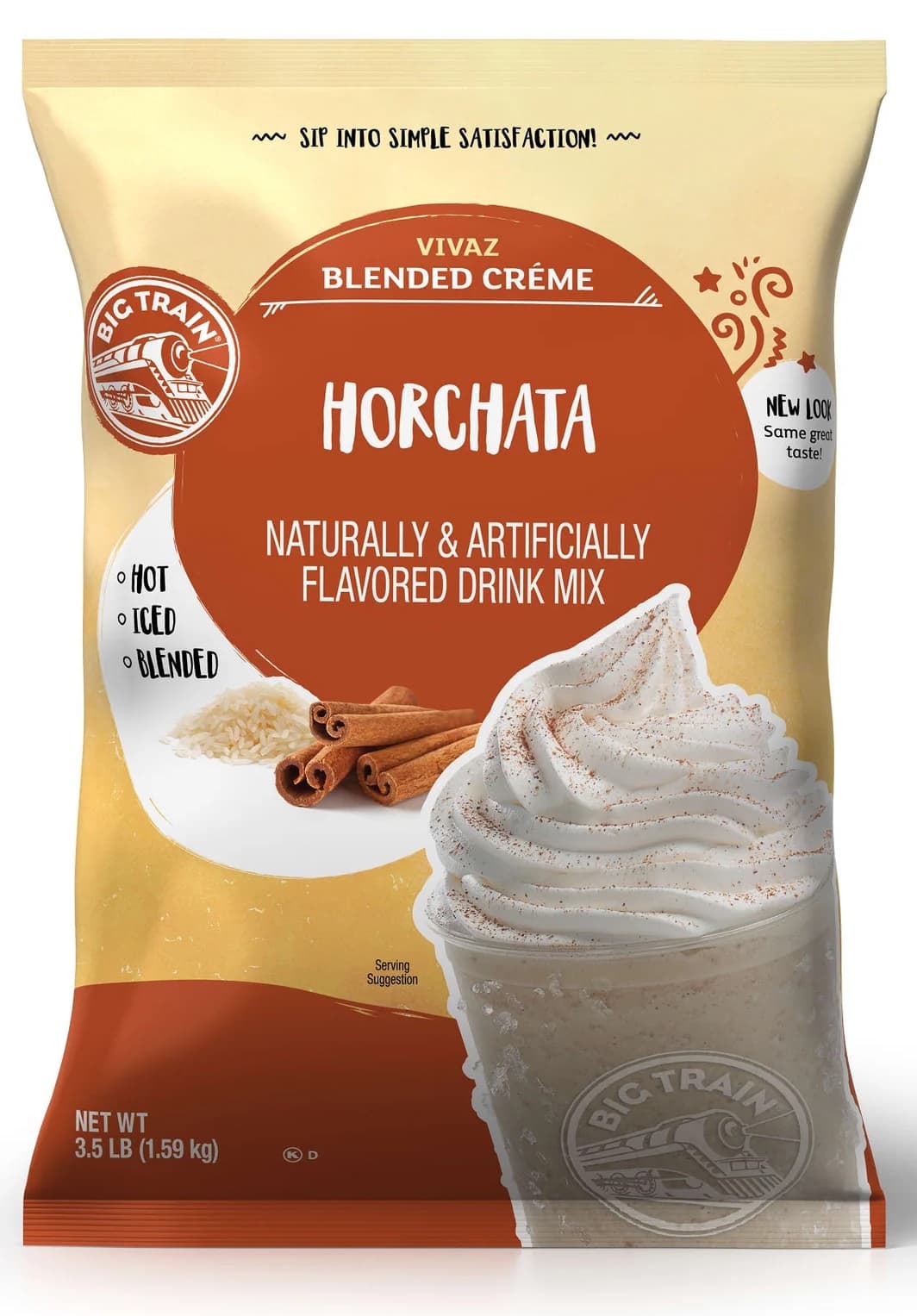 Big Train VIVAZ Horchata Mexican Inspired Drink Mix, 3.5 lb Bag (Case of 5) - Mexican Horchata, Scoop & Serve