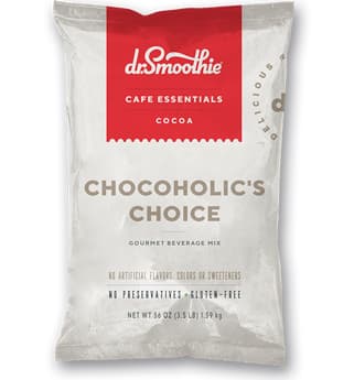 Dr. Smoothie Chocoholic's Choice Mix, 3.5 lb Pouch (Case of 5) - Premium Drinking Chocolate