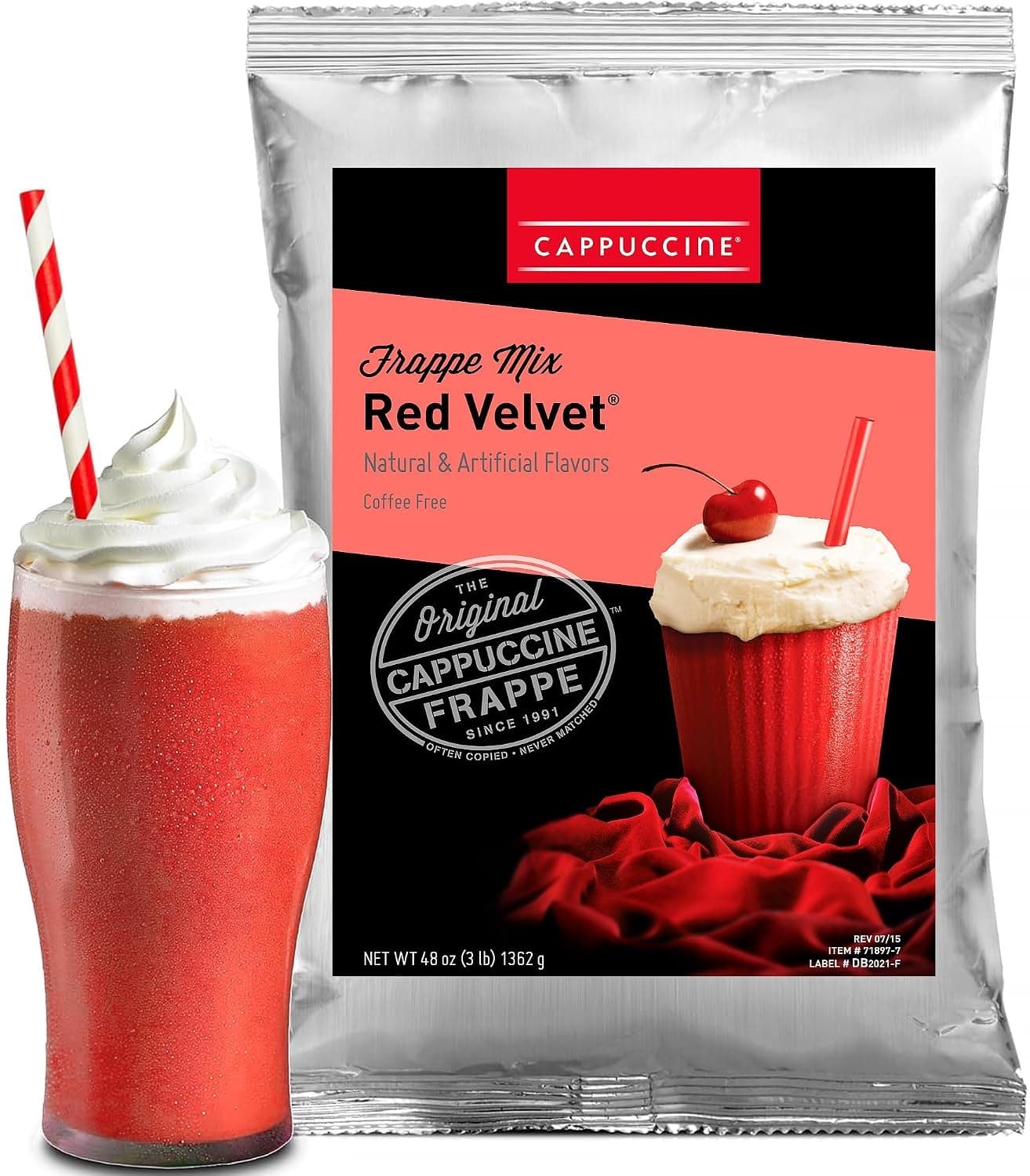 Cappuccine Red Velvet Frappe Mix 3 lb. Foil Bags (Pack of 5)
