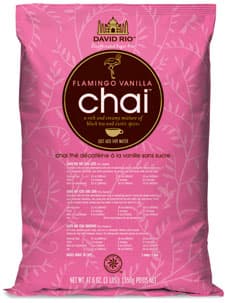 David Rio Flamingo Vanilla Decaffeinated Sugar-Free Chai Four 3Lb. Bags