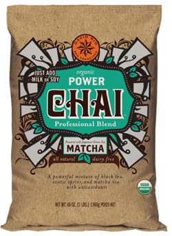 David Rio Power Chai Matcha, 3 lb Bag (Case of 4) - Sweetened Matcha Base