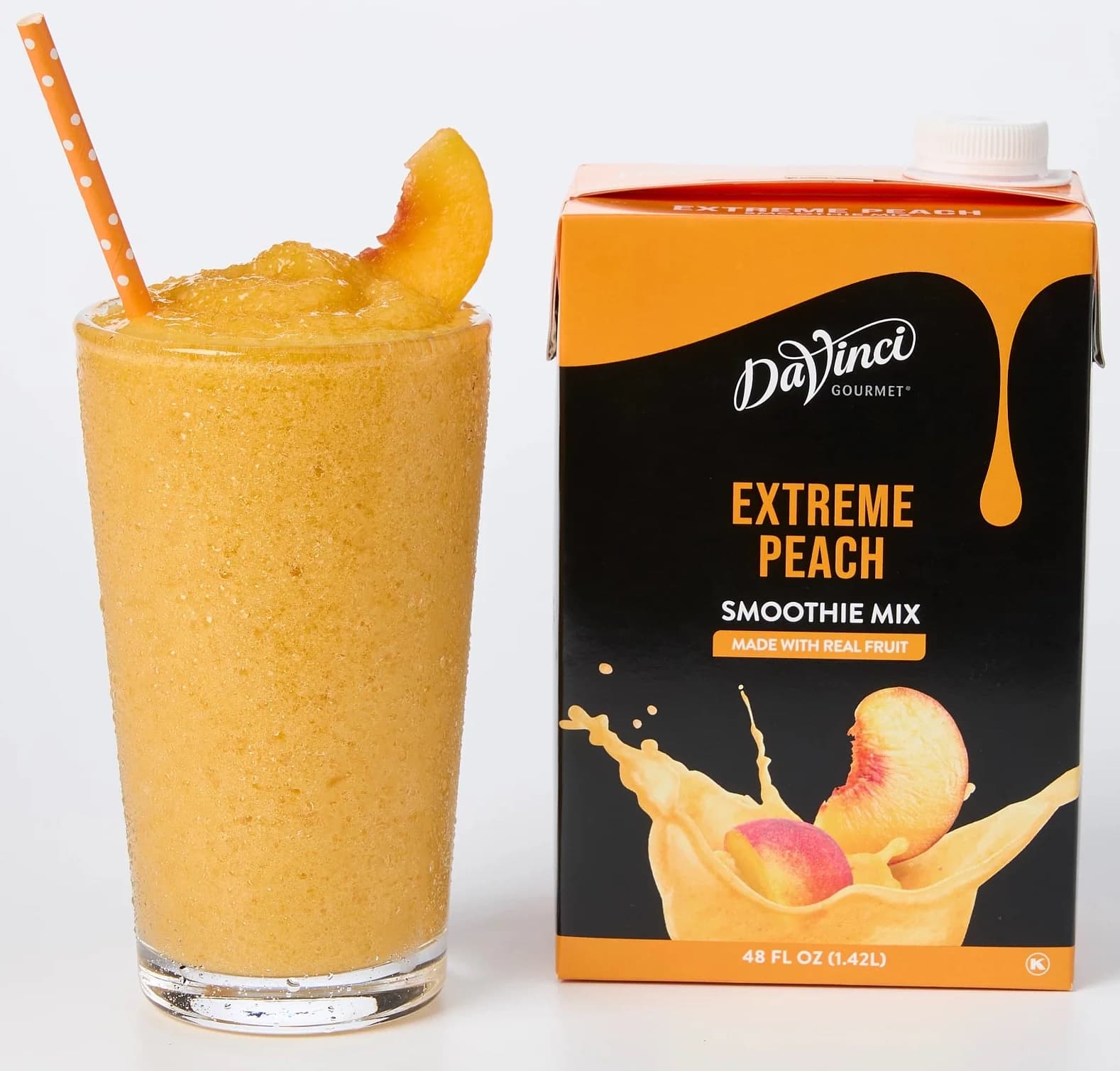 DaVinci Gourmet Extreme Peach Smoothie Mix Six 48 Oz. Cartons