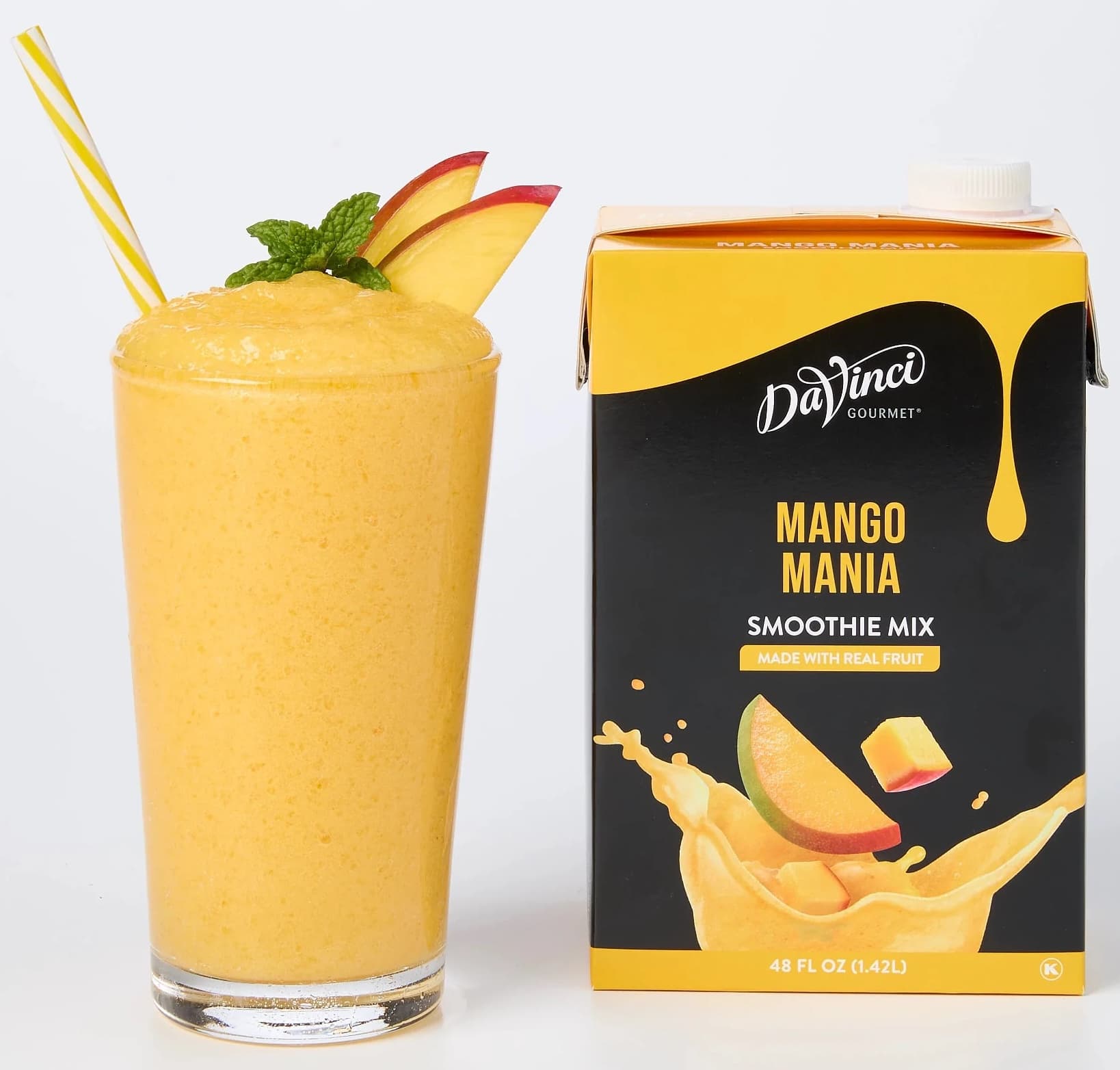 DaVinci Gourmet Mango Mania Smoothie Six 48 Oz. Cartons