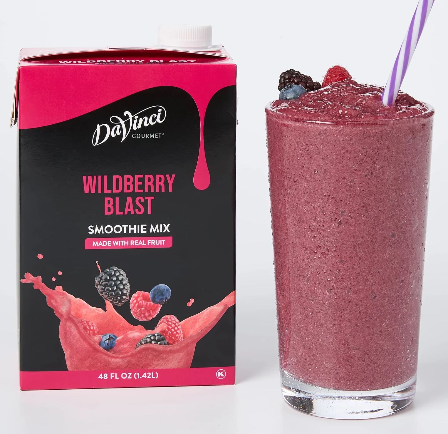 DaVinci Gourmet Wildberry Blast Smoothie Mix Six 48 Oz. Cartons