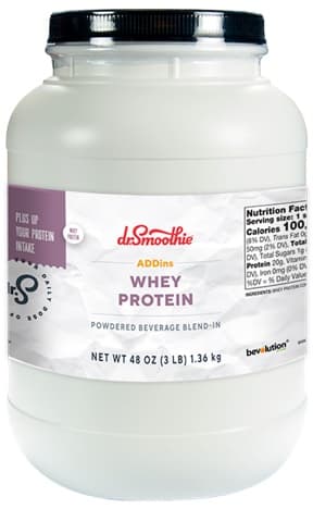 Dr. Smoothie ADDins Powdered Beverage Blend-In Whey Protein Four 3 Lb. Jars
