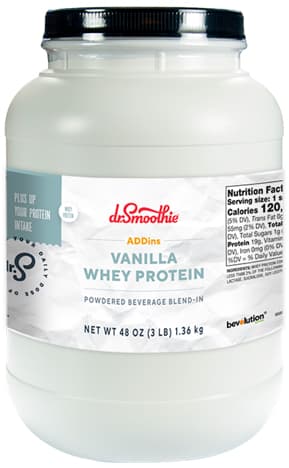 Dr. Smoothie Addins Vanilla Whey Protein Concentrate 3 Lb. Jar