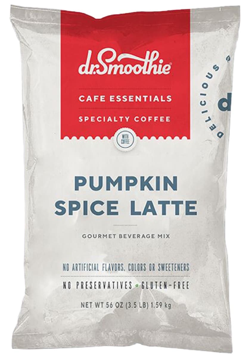 Dr. Smoothie Cafe Essentials Gourmet Beverage Mix Pumpkin Spiced Latte Five 3.5 Lb. Pouches