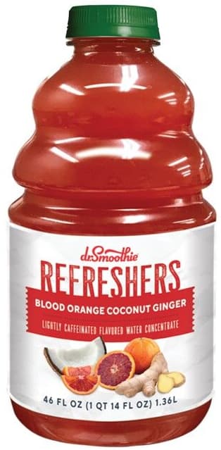 Dr. Smoothie Refreshers Blood Orange Coconut Ginger Six 46 Oz. Bottles