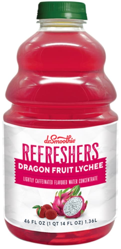 Dr. Smoothie Refreshers Dragon Fruit Lychee Six 46 Oz. Bottles