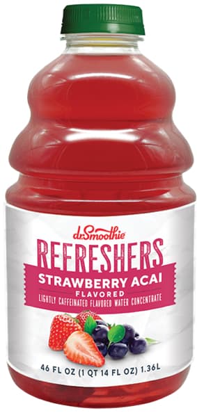Dr. Smoothie Refreshers Strawberry Acai Six 46 Oz. Bottles