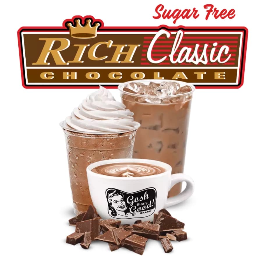 Gosh That's Good Rich Classic Chocolate Sugar Free Cocoa Powder, 2 lb Can (Case of 4) - Sugar-Free Hot Chocolate Program