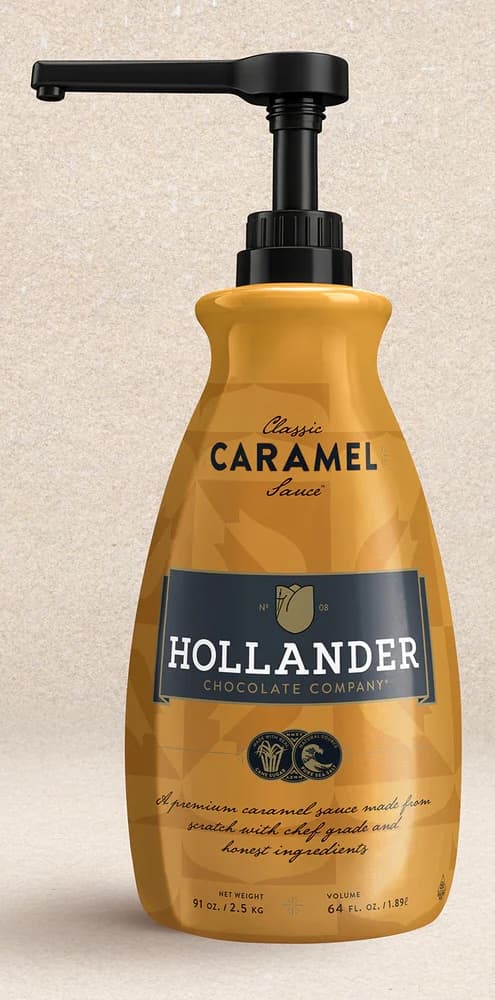 Hollander Chocolate Hollander Chocolate Hollander Barista Koffiebar Caramel Sauce Six 64 Oz. Bottle Mix, 64 oz Bottle (Case of 6)