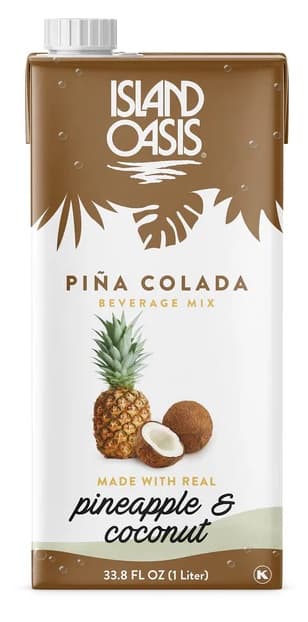 Island Oasis Aseptic Pina Colada Puree Twelve 1 Liter Cartons