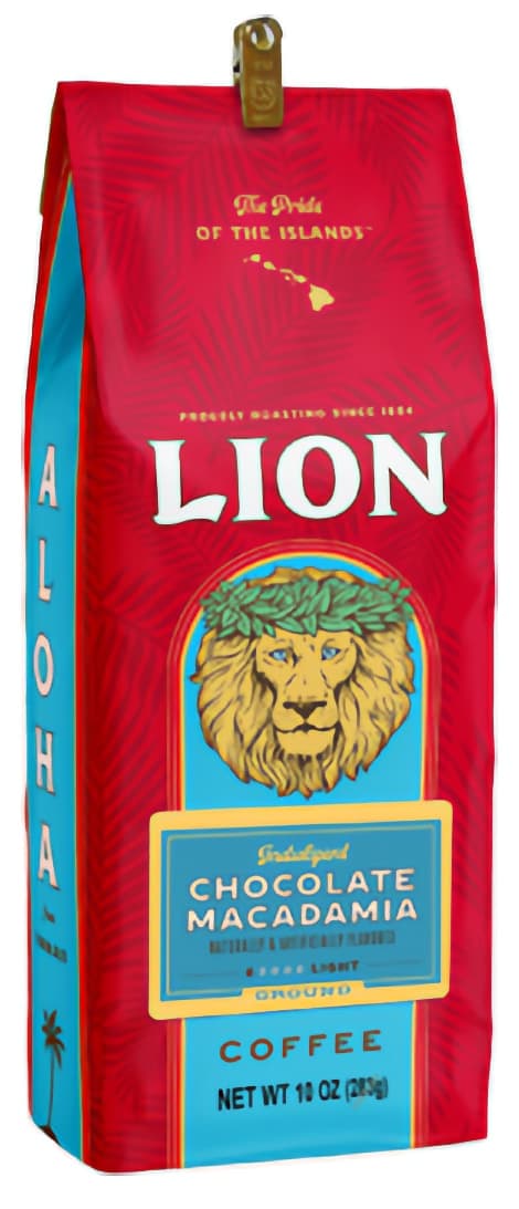 Lion Coffee Chocolate Macadamia Nut Ground Three 10 Oz. Bags