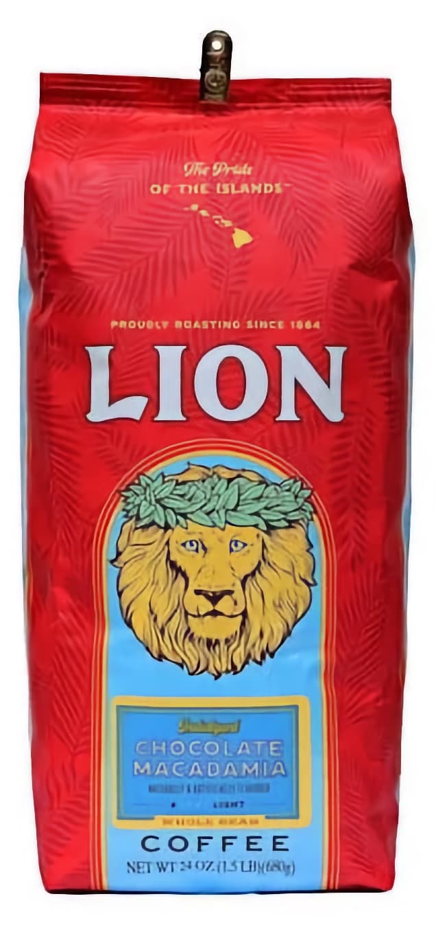 Lion Coffee Chocolate Macadamia Nut Ground Two 24 Oz. Bags