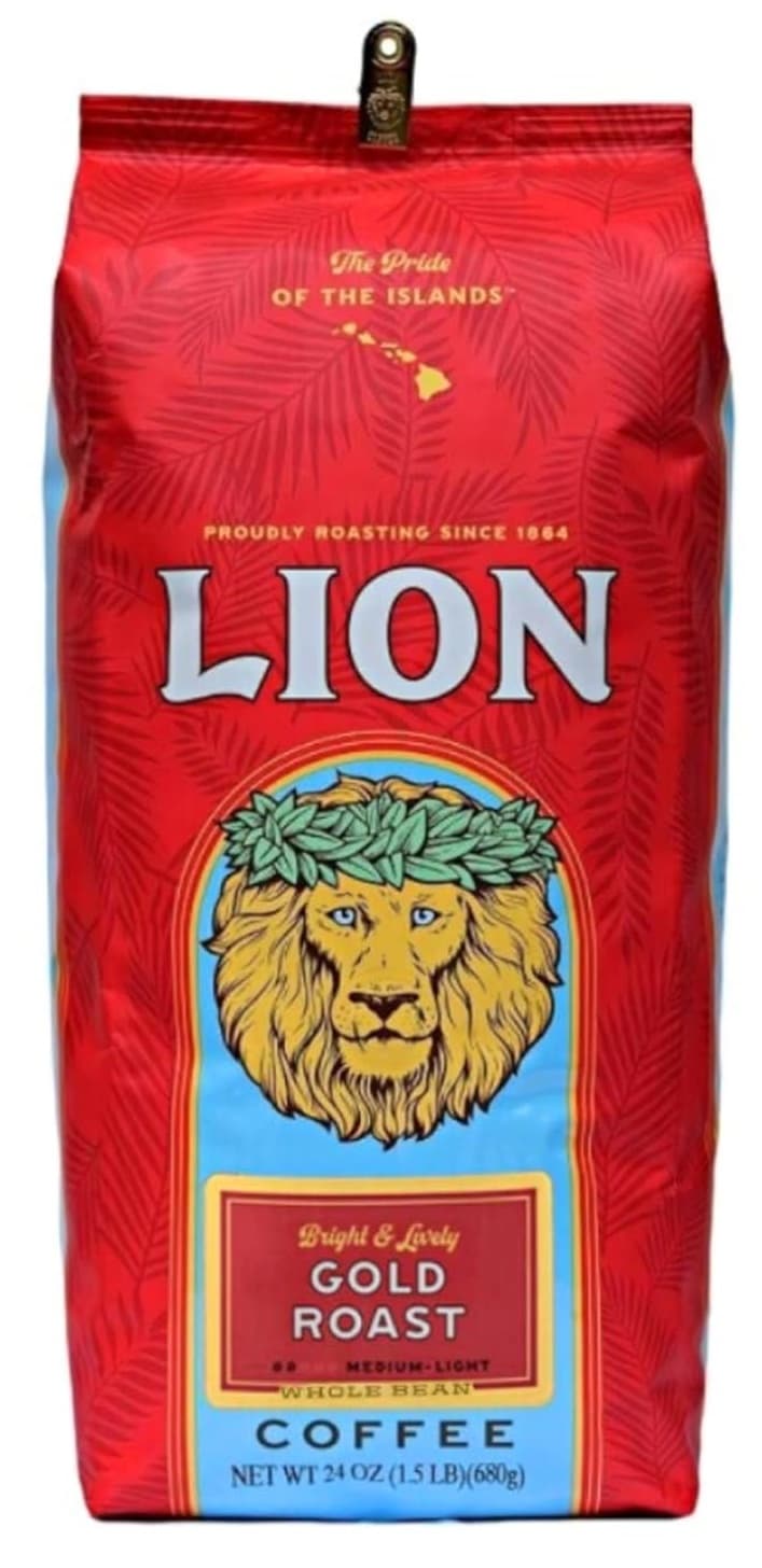 Lion Coffee Gold Classic Light Roast Whole Bean Two 24 Oz. Bags