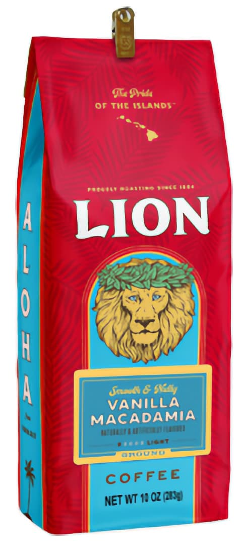 Lion Coffee Vanilla Macadamia Ground Three 10 Oz. Bags