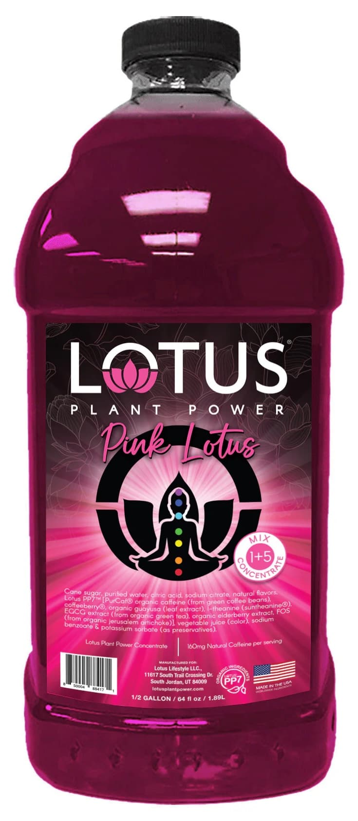 Lotus Plant Power Pink Concentrate, 64 oz Bottle (Case of 6) - Plant-Based Drink Base, 1 oz Pour