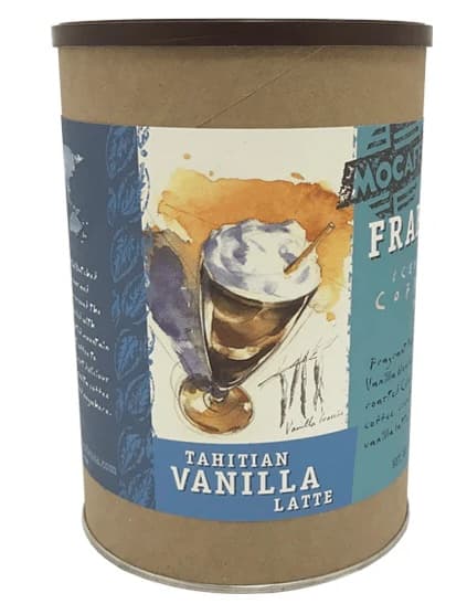 Mocafe Tahitian Vanilla Latte Mix, 3 lb Can (Case of 4) - Signature Vanilla Latte Powder