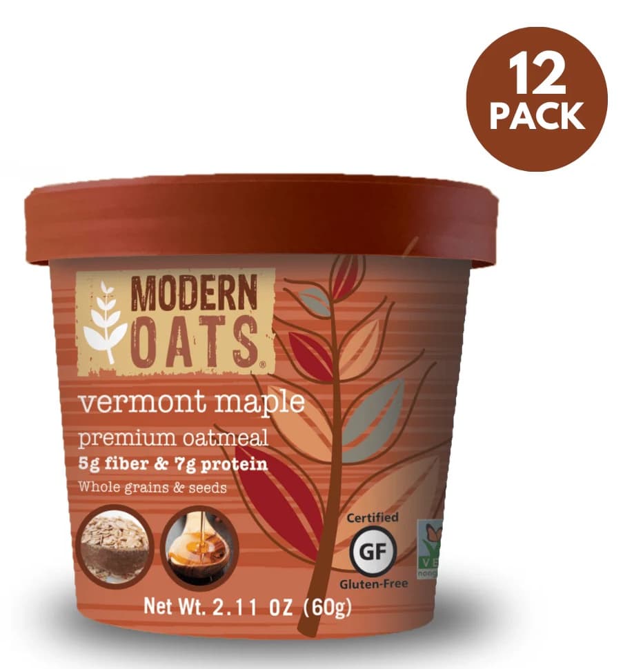 Modern Oats Oatmeal Cup, Vermont Maple (12-Pack) - Grab-and-Go, Just Add Hot Water