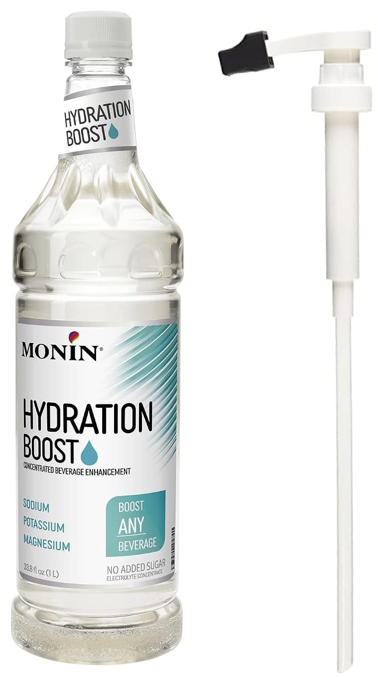 Monin Hydration Boost Four 1 Liter Bottles w/1 Pump