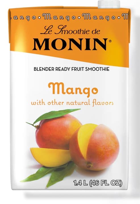 Monin Mango Fruit Smoothie Mix, Six 46 Oz. Cartons