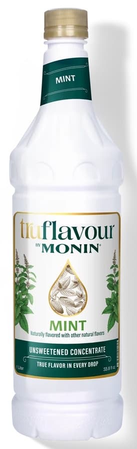 Monin Mint TruFlavour Unsweetened Concentrate PET 1 Liter Bottle w/Pump