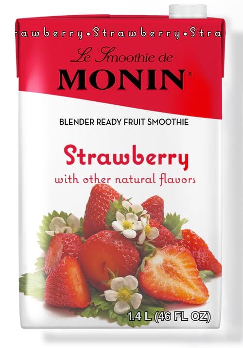 Monin Strawberry Fruit Smoothie Mix, Six 46 Oz.