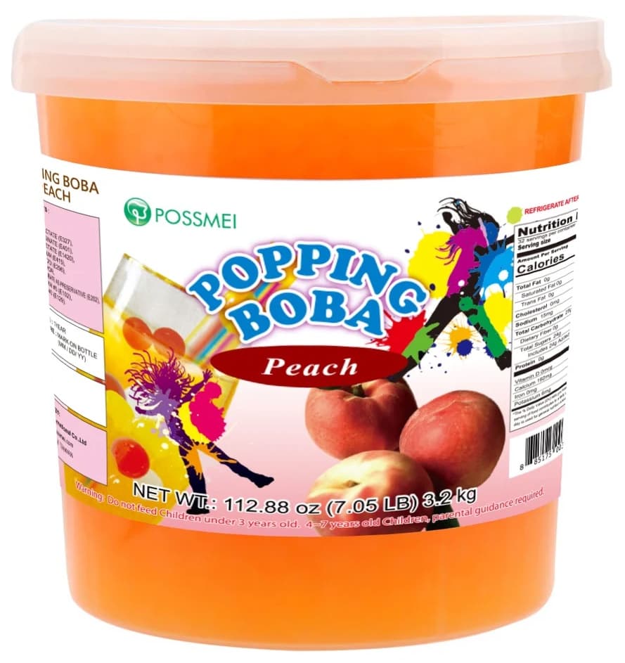 Possmei Popping Boba Peach Four 7.05 Lb. Pale