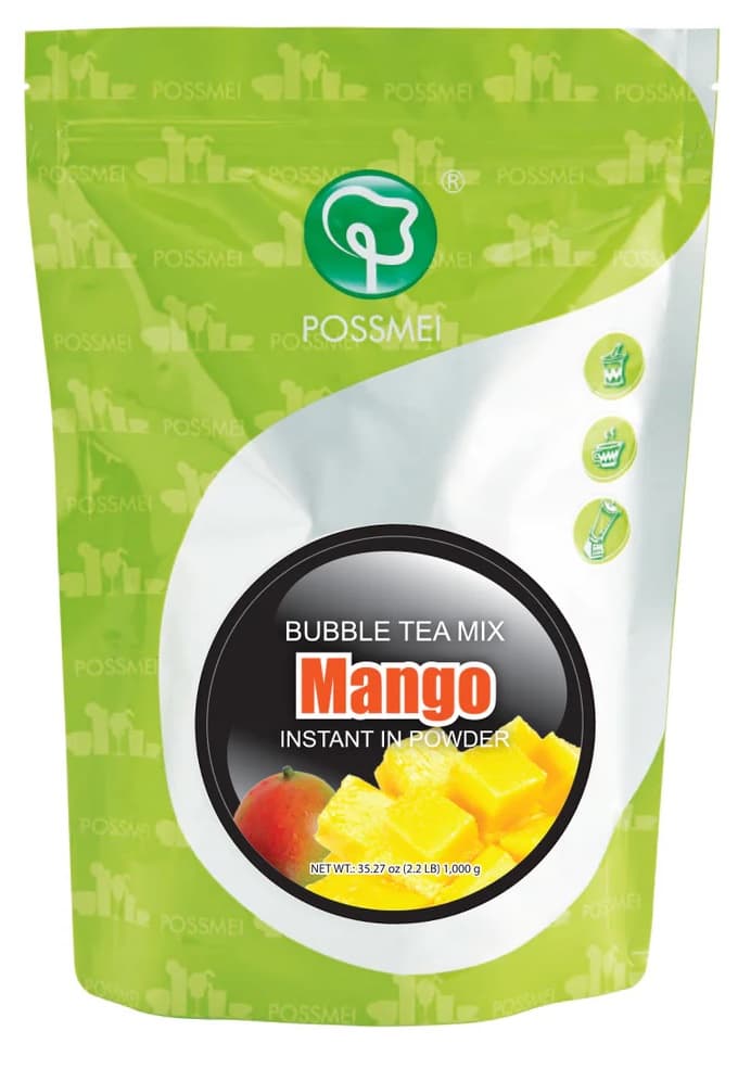 POSSMEI Mango Powder Mix, 2.2 lb Bag (Case of 10) - Boba Shop & Blended Drink Base