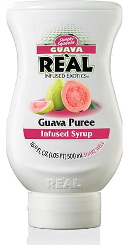 Real Infused Guava Syrup, 16.9 oz Squeeze Bottle (Case of 6) - Real Fruit, No Pump Needed
