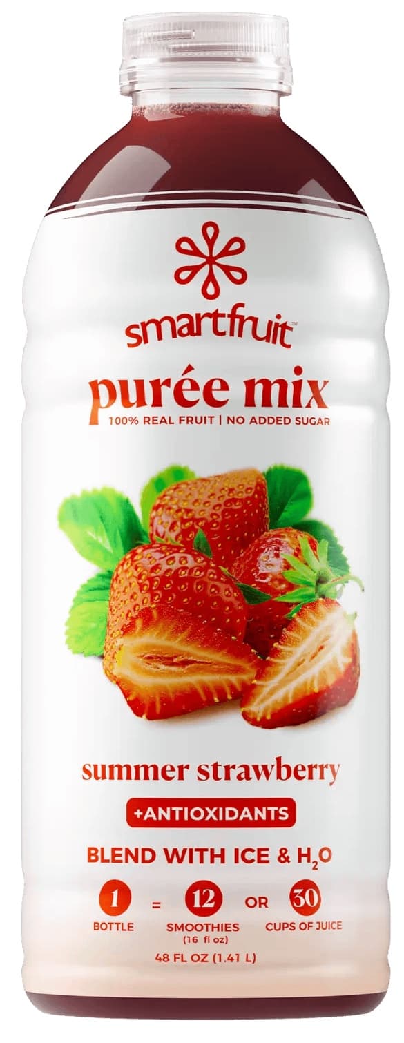 Smartfruit Real Fruit Puree Mix Summer Strawberry Six 48 oz Bottles