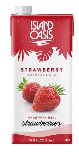 Island Oasis Strawberry Fruit Puree Beverage Mix Twelve 1 Liter Cartons