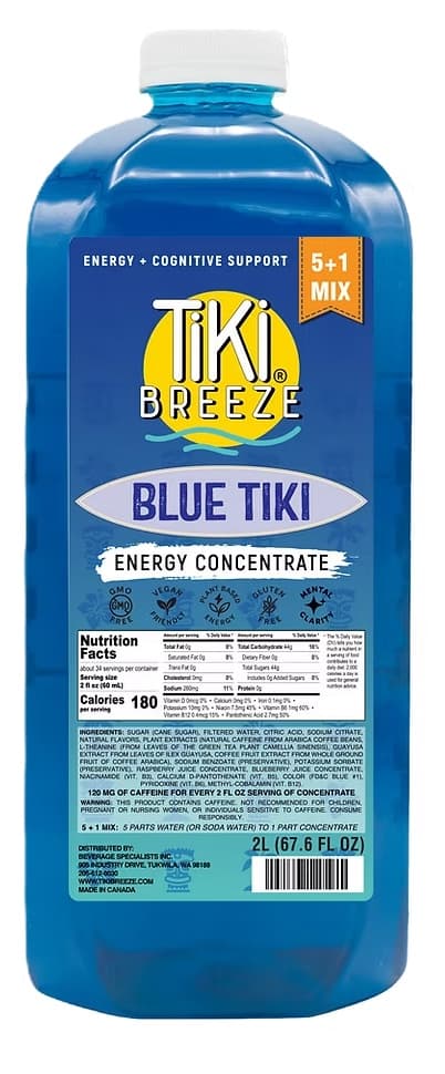 Tiki Breeze Blue Tiki Energy Six 2 Liter Bottles