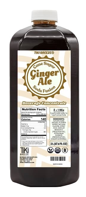 Tiki Breeze Ginger Ale Concentrate Six 2 Liter Bottles