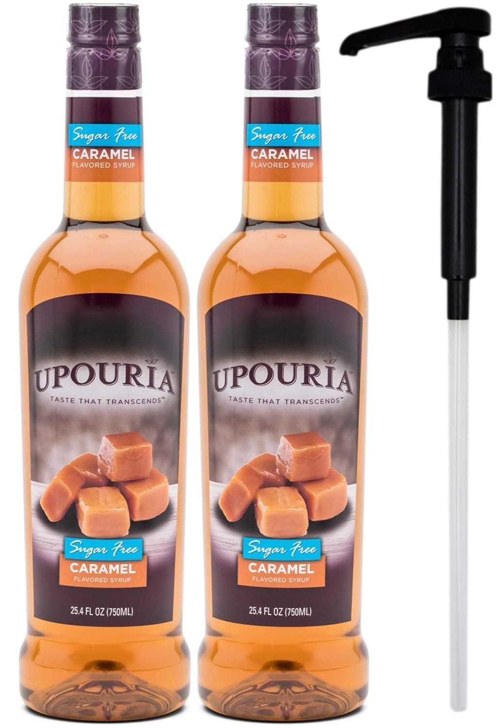 Upouria Caramel Sugar Free Syrup PET Bottles 750 ML With Pump