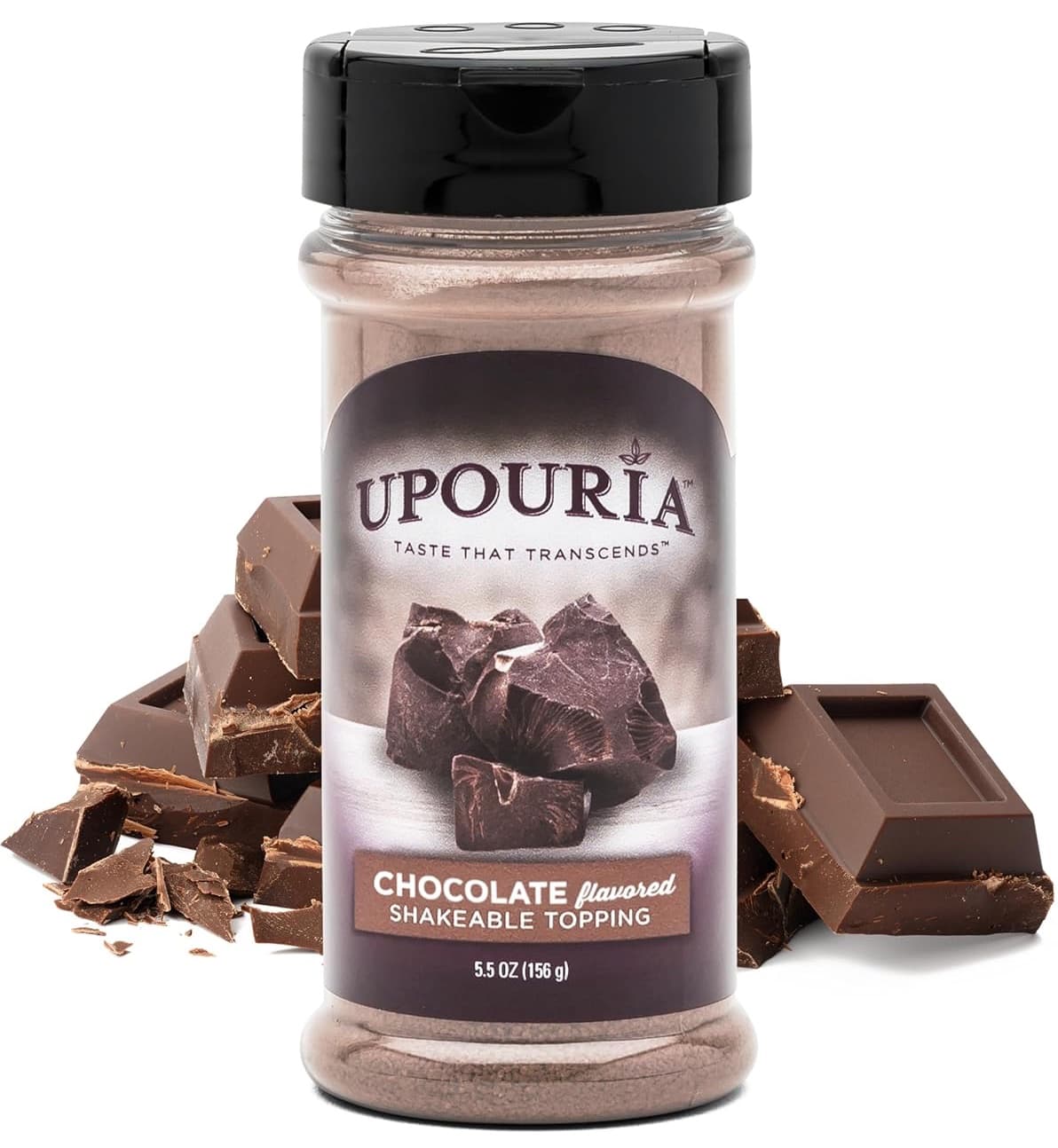 Upouria Chocolate Flavored Shakable Topper, Six 5.5 oz Containers